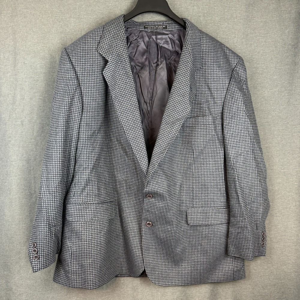 diBenedetto Men's Blazer 50R Gray Herringbone Sport Coat Jacket Wool‎ Silk Blend